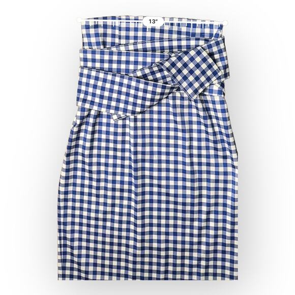 Silvia Tcherassi Blue Gingham Saturnio Skirt Size Small - Picture 4 of 7